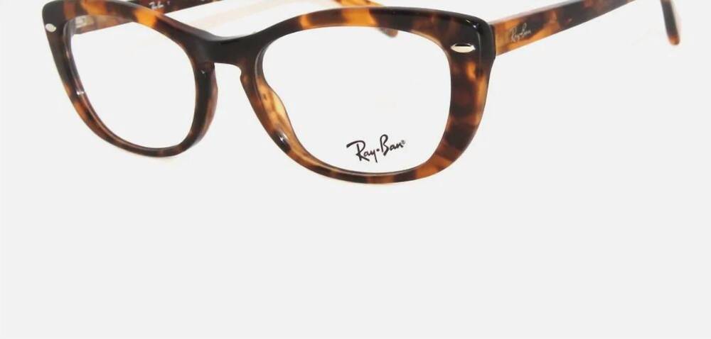 NEW RAY BAN women's cat-eye eyeglasses in havana opal brown
